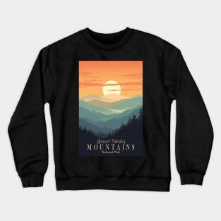 Great Smoky Mountains national park vintage travel poster Crewneck Sweatshirt